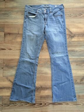 American Eagle Outfitters Wide Leg Flare Artist Denim Jeans 12 Extra Long